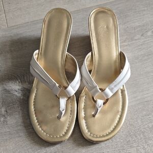 Lilly Pulitzer Gold and White Sandals